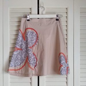 Ryu Embroidered Khaki Skirt, Size S